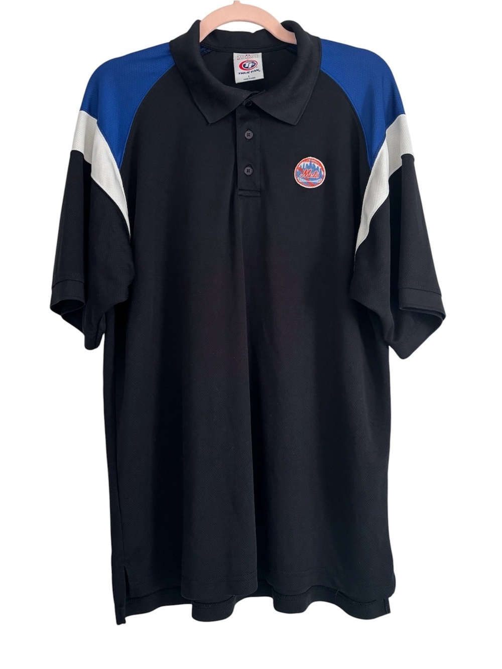 Vintage New York Mets Baseball Black & Blue Short Sleeve Polo with Team Patch